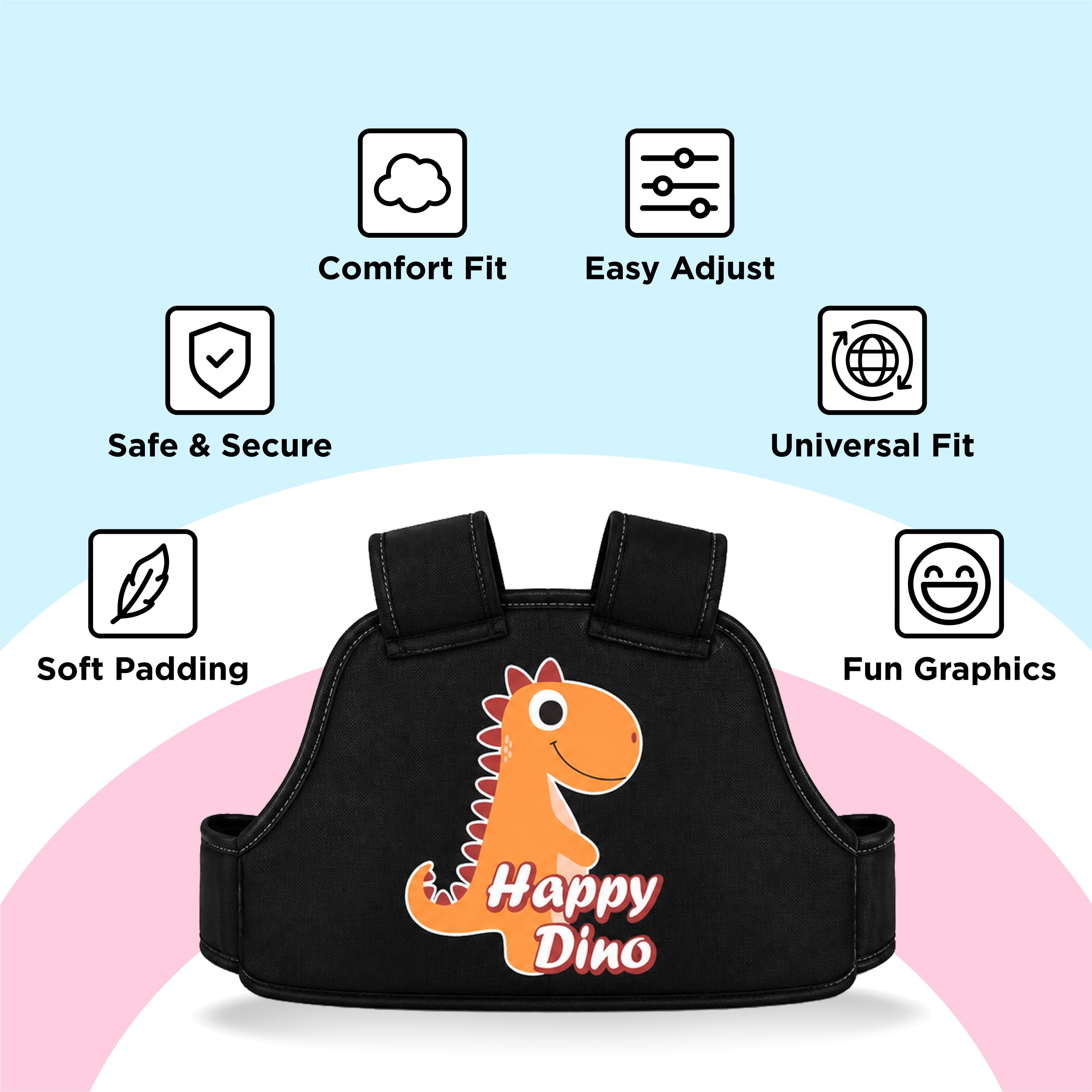 TVS Kids Safety Belt for Bike and Scooter, Child Safety Harness with Adjustable Soft Padded Strap, Heavy-Duty Buckle, 24 kg Capacity